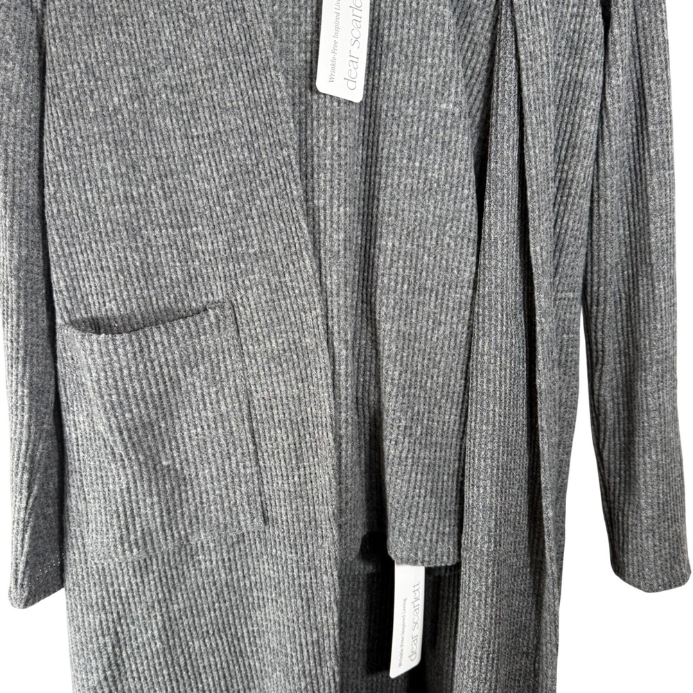 Dear Scarlett 3 Piece Lounge Set Charcoal Grey Ribbed Cardigan Tank Pants Medium